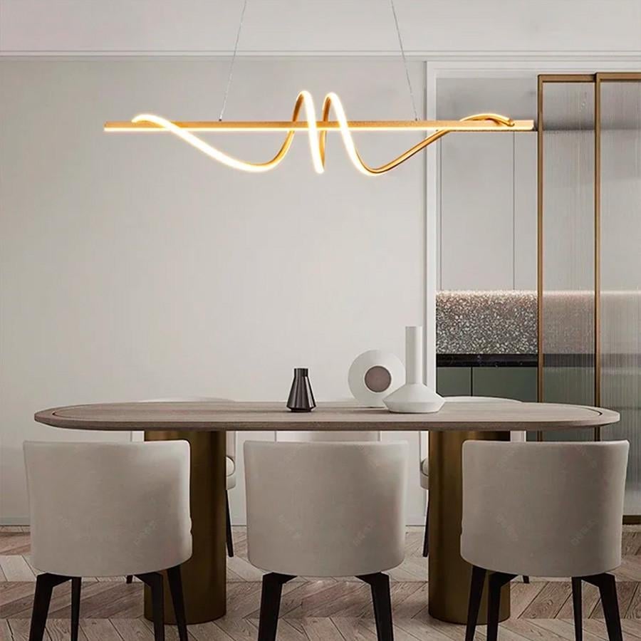 Люстра видовжена Wave 100 см Золотий (K 23 GD) - фото 8