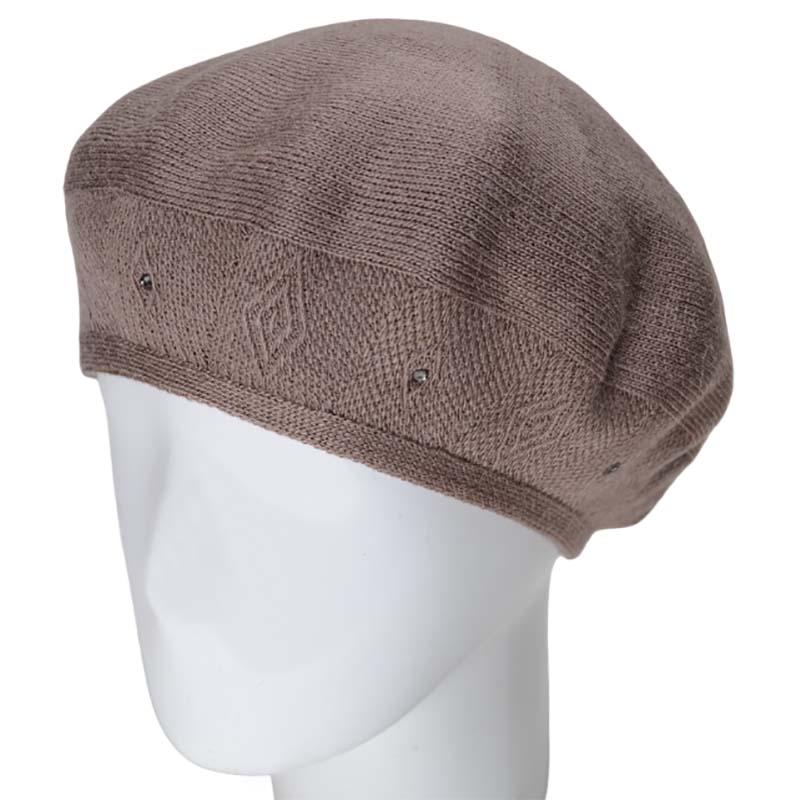 Берет женский Lirus Янна двойной тонкой вязки Темно-пудровый (119525)