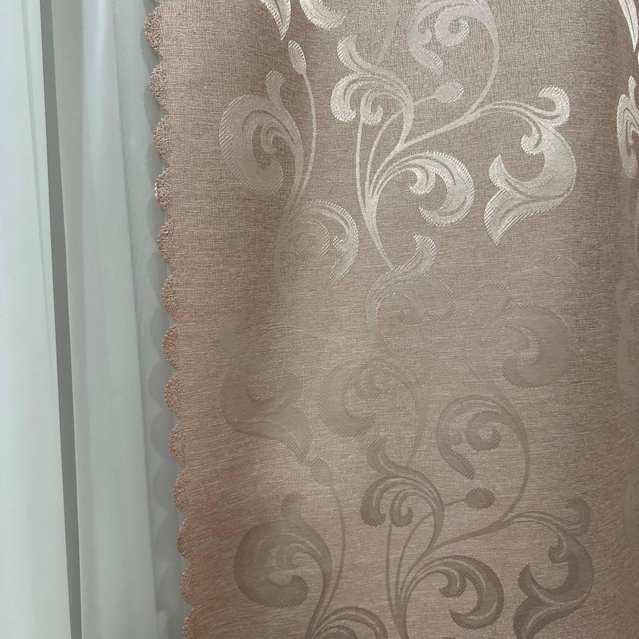 Штори Toscana жаккардові 1,5х2,7 м 2 шт. Пудровий - фото 8 Штори Toscana жаккардові 1,5х2,7 м 2 шт. Пудровий - фото 8