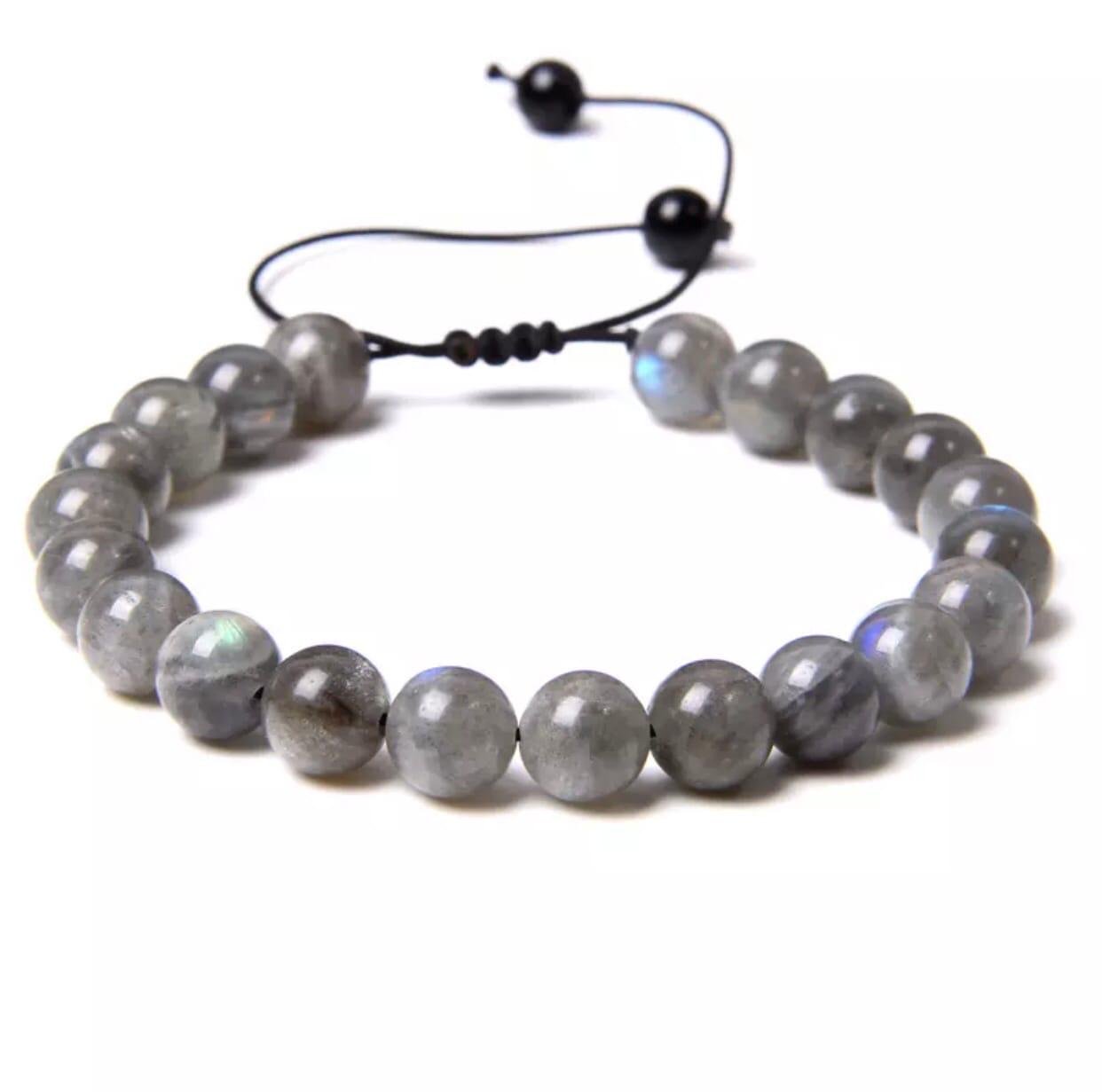 Браслет із лабрадору на стяжці р. 19 (80073) Браслет із лабрадору на стяжці р. 19 (80073)