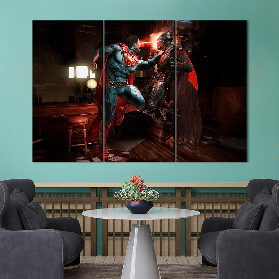 Настенний декор Бой Супермена и Бэтмена Injustice 2 78x48 см (A166-3)