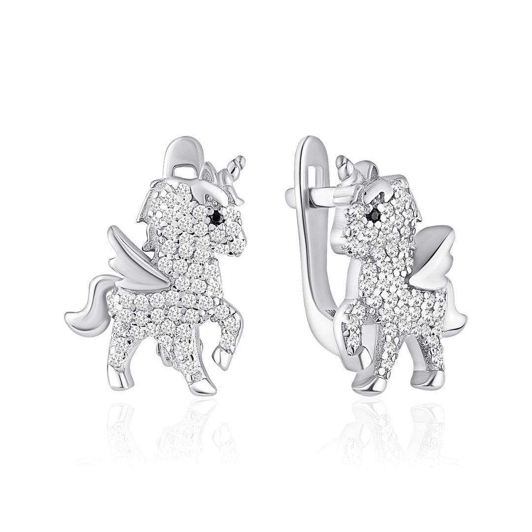 Серьги серебряные Unicorn Sparkle 925° (20609)