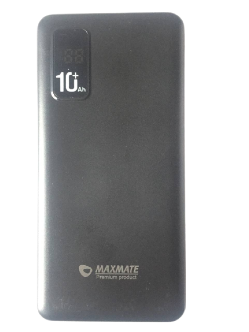 Повербанк Maxmate MMP10L 10000 mAh з індикатором Чорний