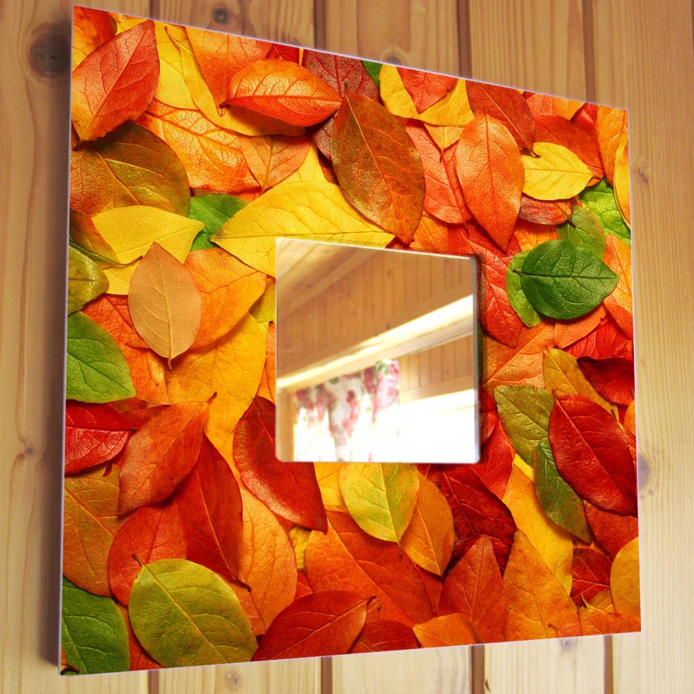 Зеркало декоративное Осенние листья 260х260 мм (M00588)