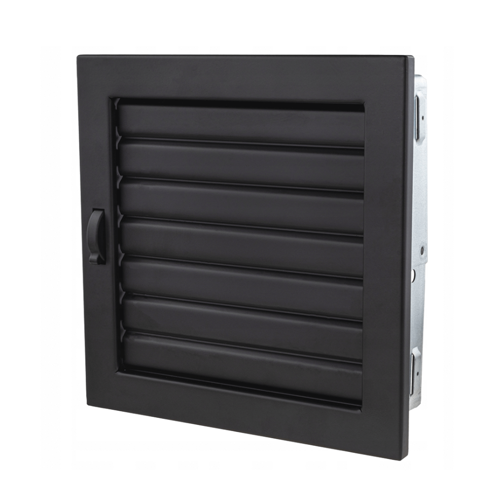 Решітка для каміна Ventlab з регульованими жалюзі 220х220 мм Чорний (29317499) - фото 2
