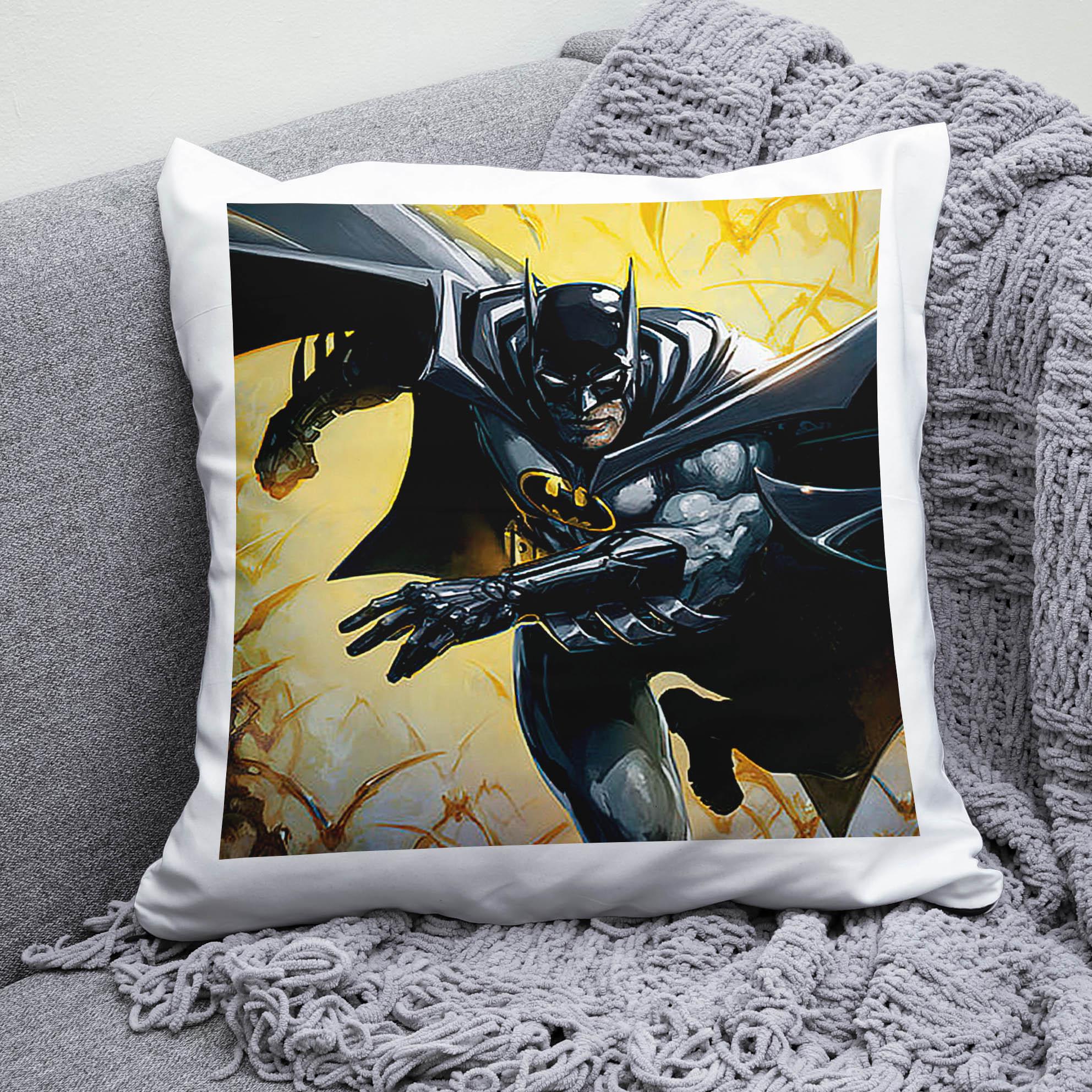 Плюшевая подушка квадрат с принтом Batman DC Comics
