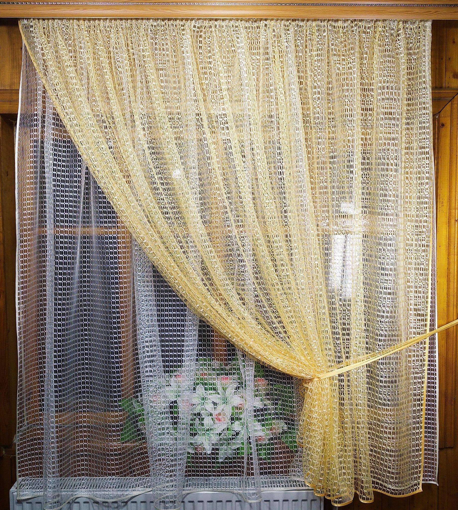 Занавеска готовая короткая Дина Абрикос/Молочный - фото 5 Занавеска готовая короткая Дина Абрикос/Молочный - фото 5