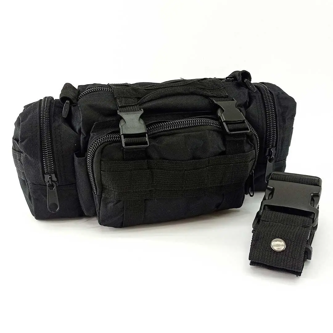 Сумка поясная нагрудная Tactical военная с ремнем на плечо 5 л Black (104-black)