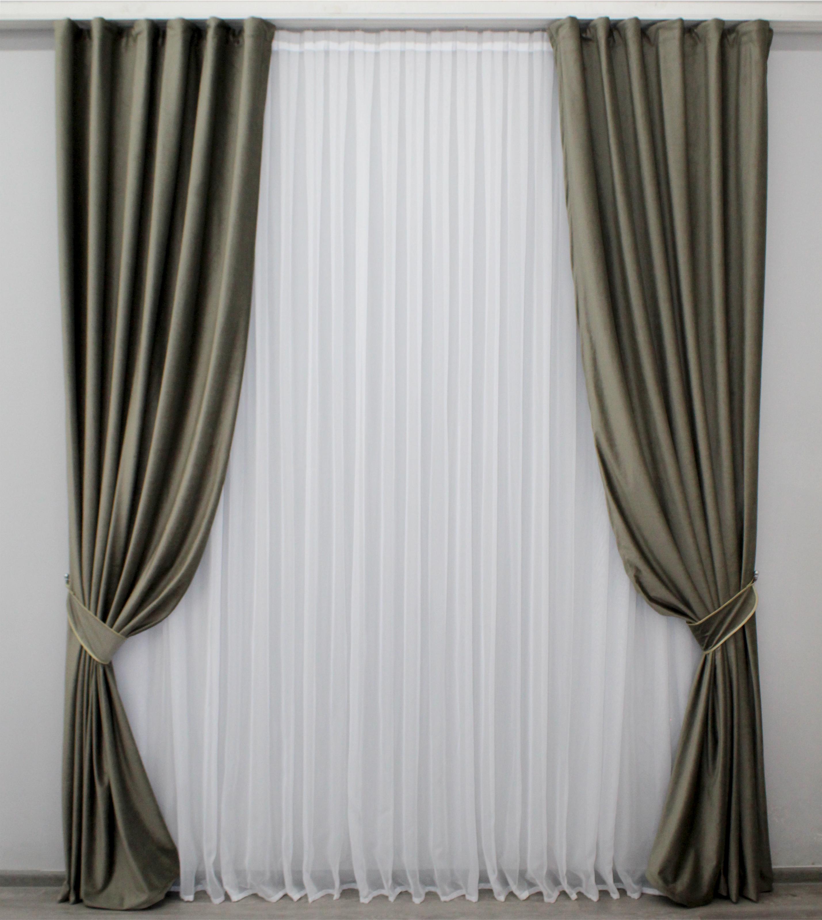 Комплект штор VR-Textil Kadife № 1130ш бархат 150х275 см 2 шт. Болотный (30-947) - фото 1 Комплект штор VR-Textil Kadife № 1130ш бархат 150х275 см 2 шт. Болотный (30-947) - фото 1