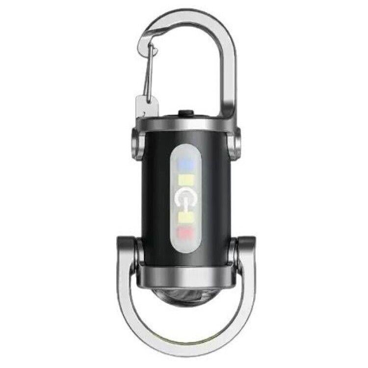 LED-фонарь-брелок кемпинговый XY-823 с USB зарядкой карабином и 4 режимами освещения (10576)