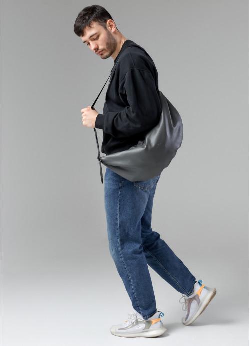 Мужская сумка хобо Sambag Графитовый (721058428) - фото 4 Мужская сумка хобо Sambag Графитовый (721058428) - фото 4