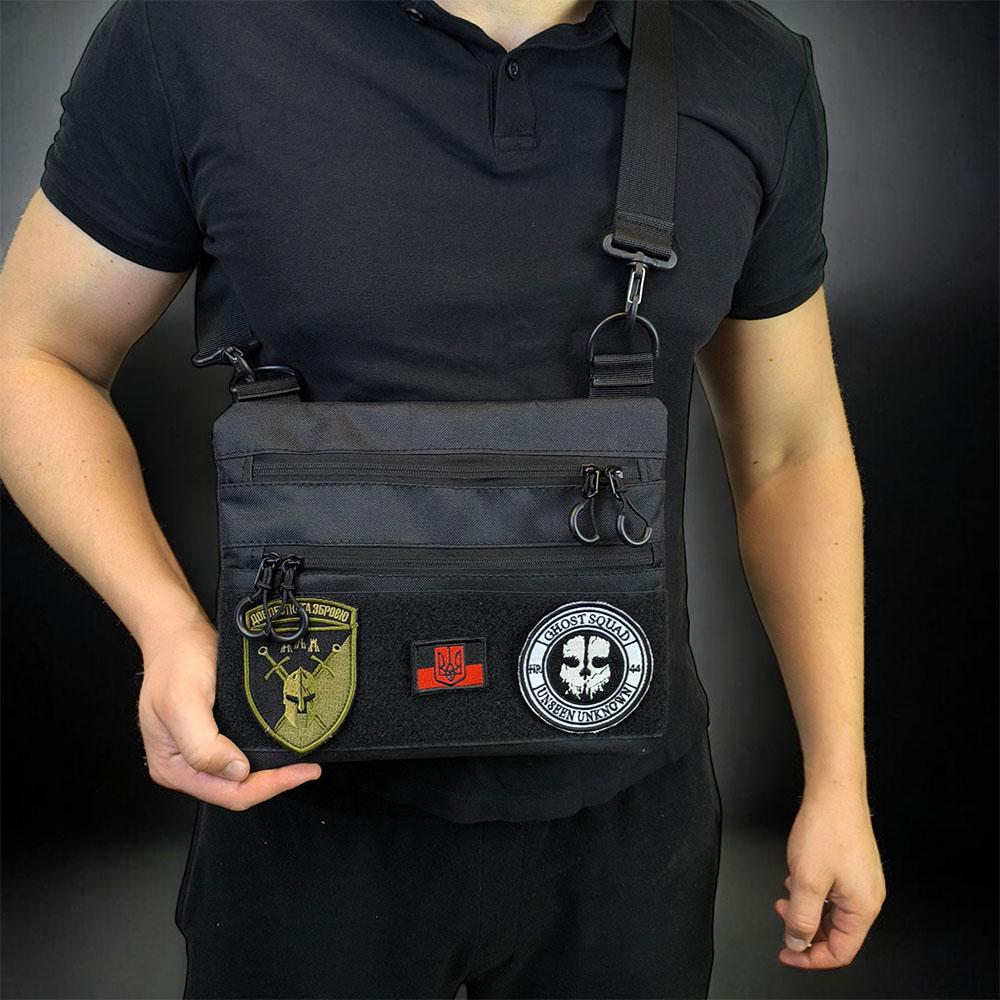 Сумка-кобура мужская 30х24 см Черный (521246) - фото 6 Сумка-кобура мужская 30х24 см Черный (521246) - фото 6