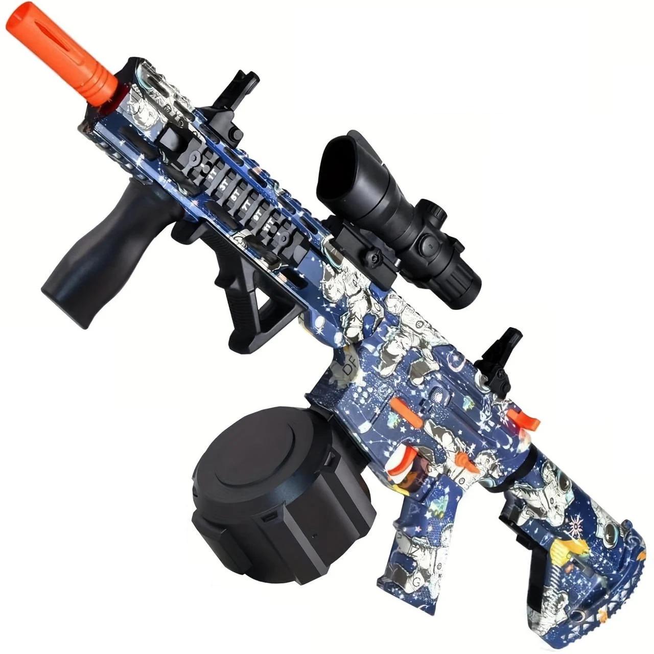 Автомат игрушечный электрический М416 граффити стреляет шариками орбизами