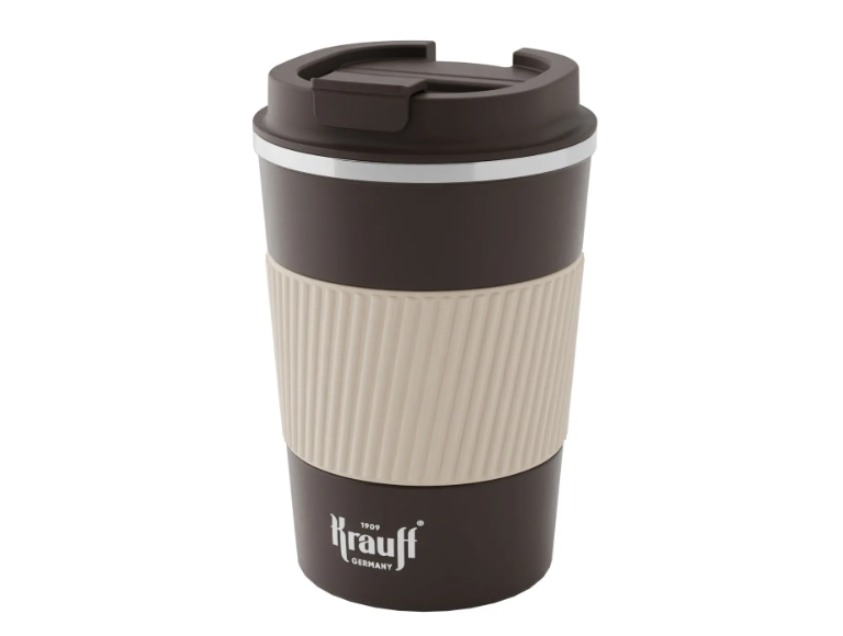 Термокружка Krauff Komfort із нержавіючої сталі для кави/чаю 380 мл Коричневий (26-309-009)