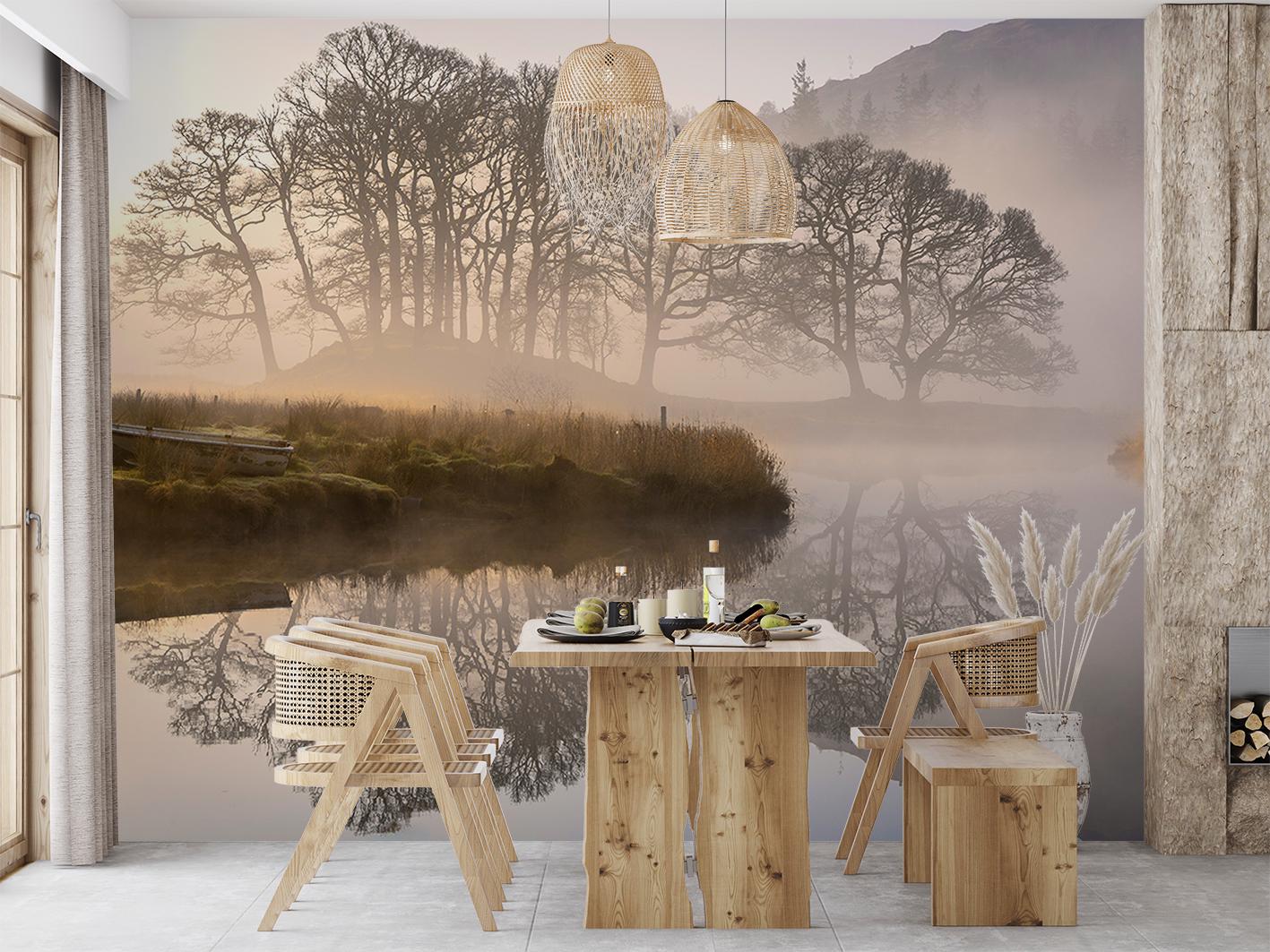 Фотообои флизелиновые Upstream Туман над озером 180х120 см (S5NTR-118/2) - фото 4