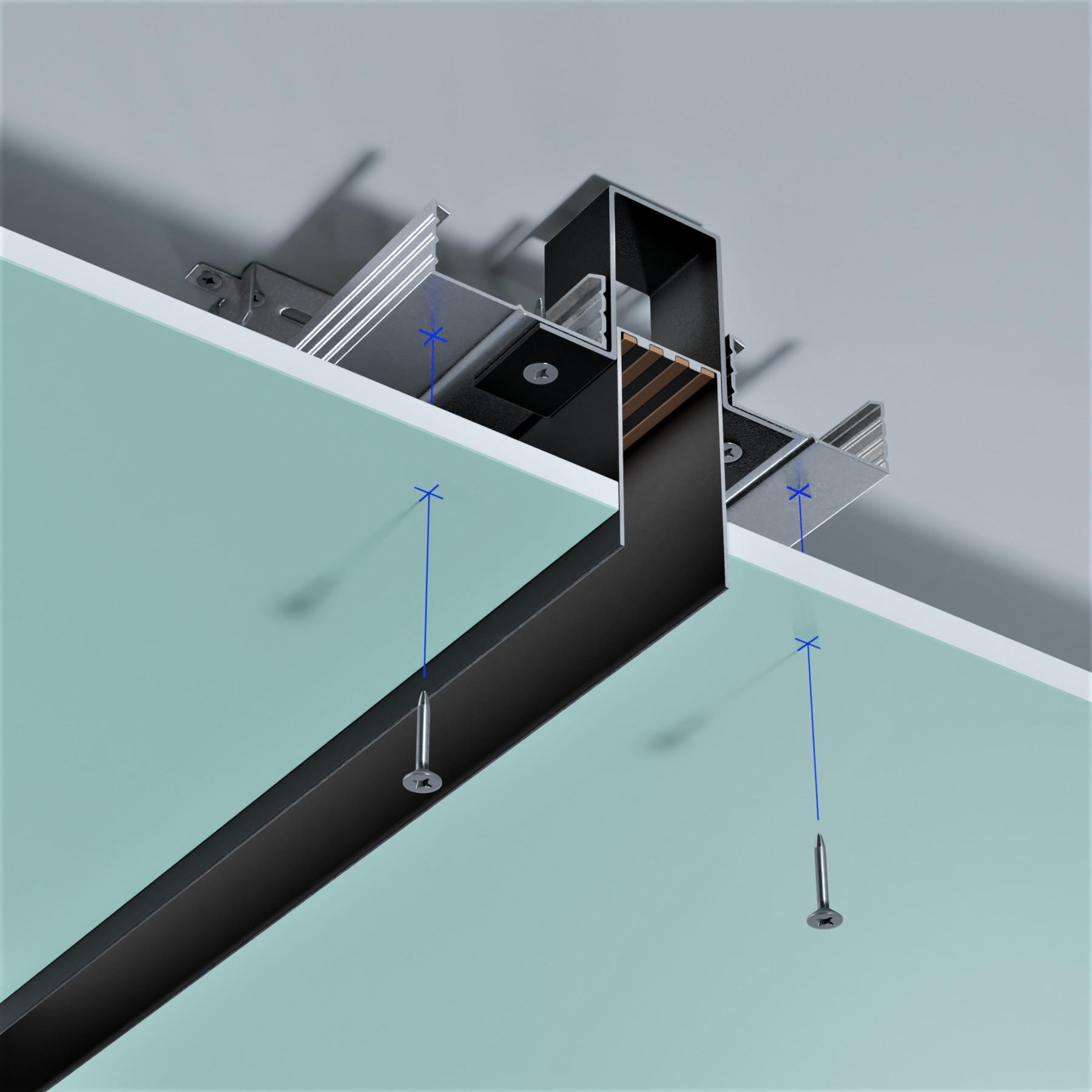 Шинопровід трековий магнітний Prolum M25 врізний накладний P25 1 м 220V (28584883) - фото 4 Шинопровід трековий магнітний Prolum M25 врізний накладний P25 1 м 220V (28584883) - фото 4