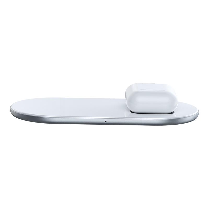 Беспроводная зарядка QI BASEUS Simple 2в1 Wireless Charger 18 Вт Max For Phones Pods White (1635ac6f) - фото 4