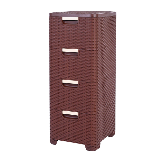 Комод пластиковый "Brilliant" Efe plastics на 4 ящика 82x33x38 см Коричневый