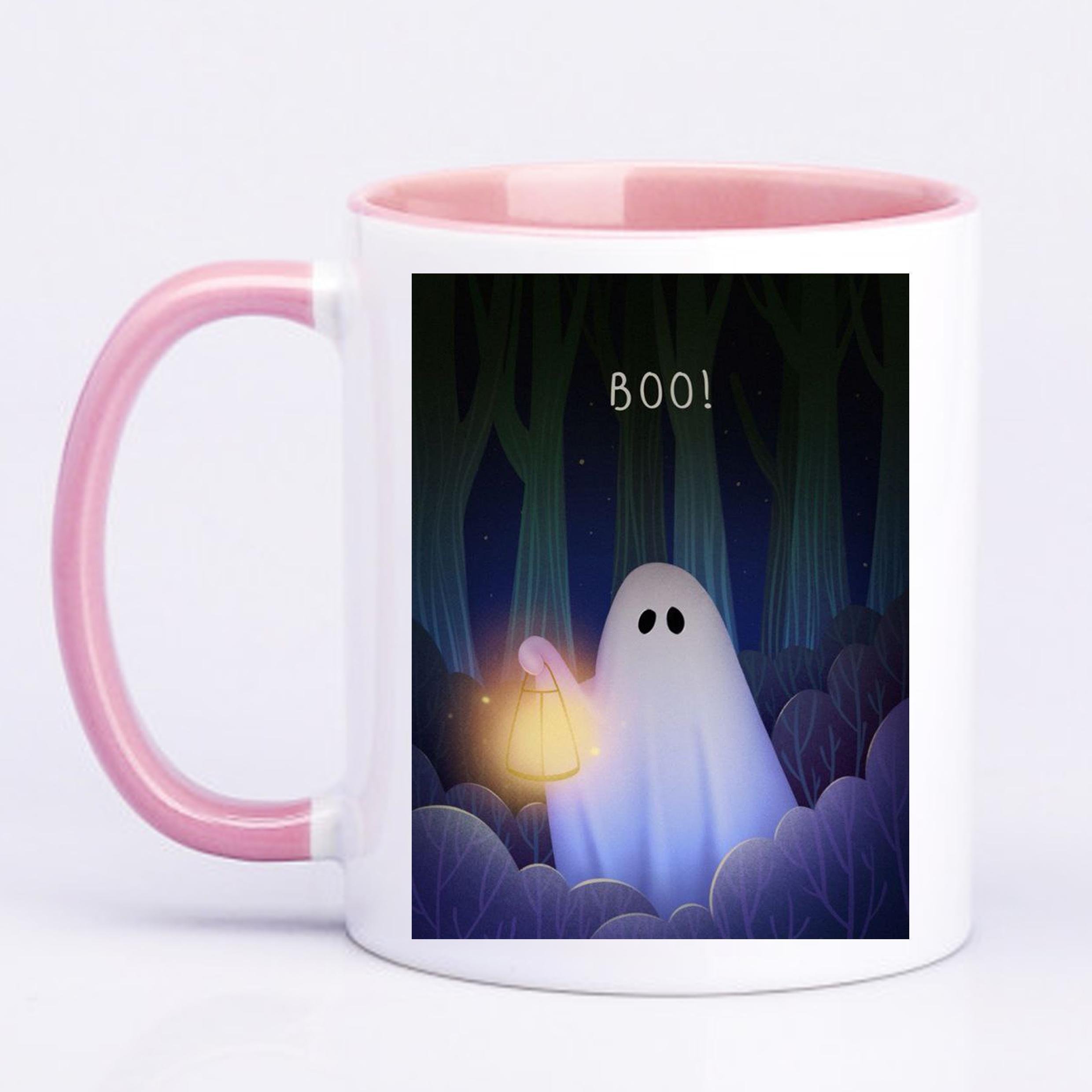 Чашка з друком Boo! 330 мл Рожевий (20834) - фото 1 Чашка з друком Boo! 330 мл Рожевий (20834) - фото 1