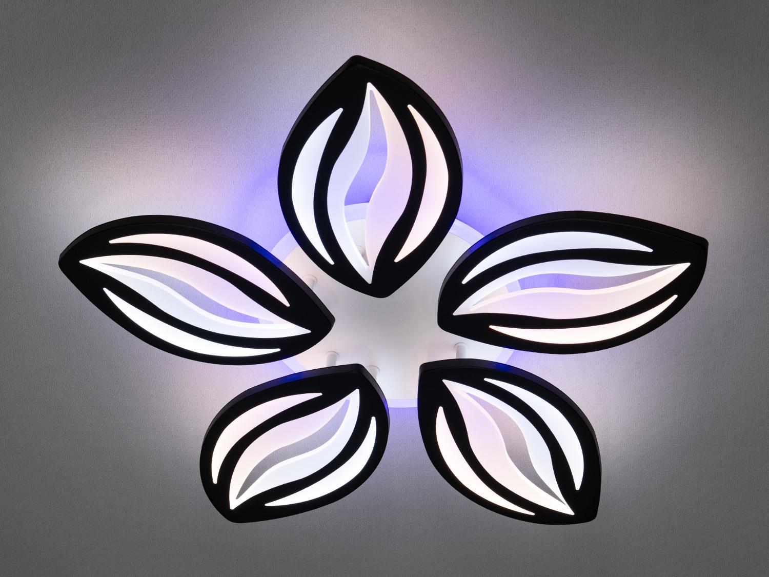 Люстра стельова LED підсвічування/димер/пульт 75W Чорний (8092/5BK 3col dim) - фото 2