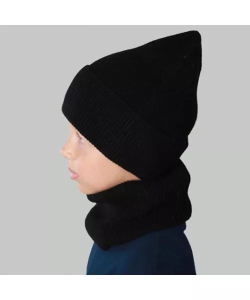 Комплект шапка та шарф дитячий Elf Піт р. 50 Чорний (OK002183)