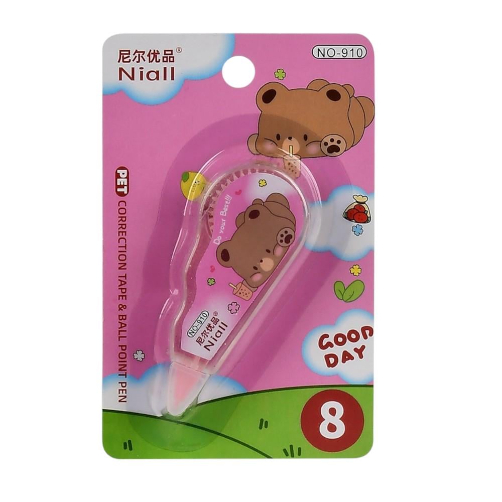 Коректор стрічковий для школярів Niall Мишка NO-910 8 м Рожевий (WW00857ST)