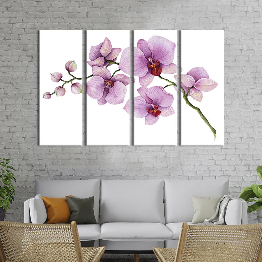 Модульная картина на холсте Полиптих Светло-лиловая орхидея 149x93 см (253-41)