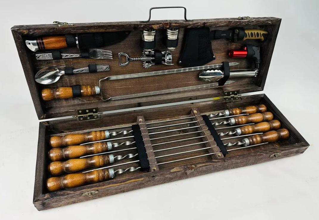 Набор шампуров в кейсе Гриль-2 (21-10-KS-7602) - фото 3 Набор шампуров в кейсе Гриль-2 (21-10-KS-7602) - фото 3