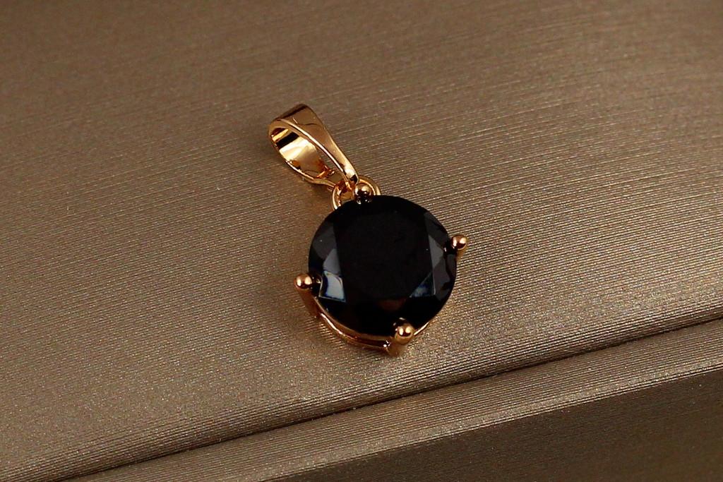 Кулон Xuping Jewelry Камень черный на четыре крепления 9 мм Золотистый (2356948986)