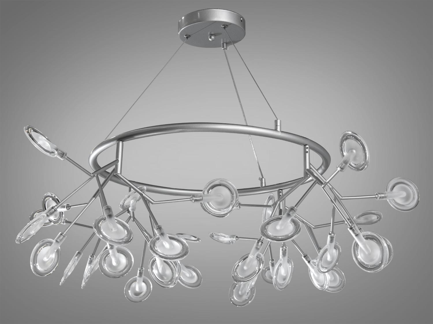 Люстра подвесная Светлячок 36 ламп Серебряный сатин (Y887-36C SL) - фото 1 Люстра подвесная Светлячок 36 ламп Серебряный сатин (Y887-36C SL) - фото 1