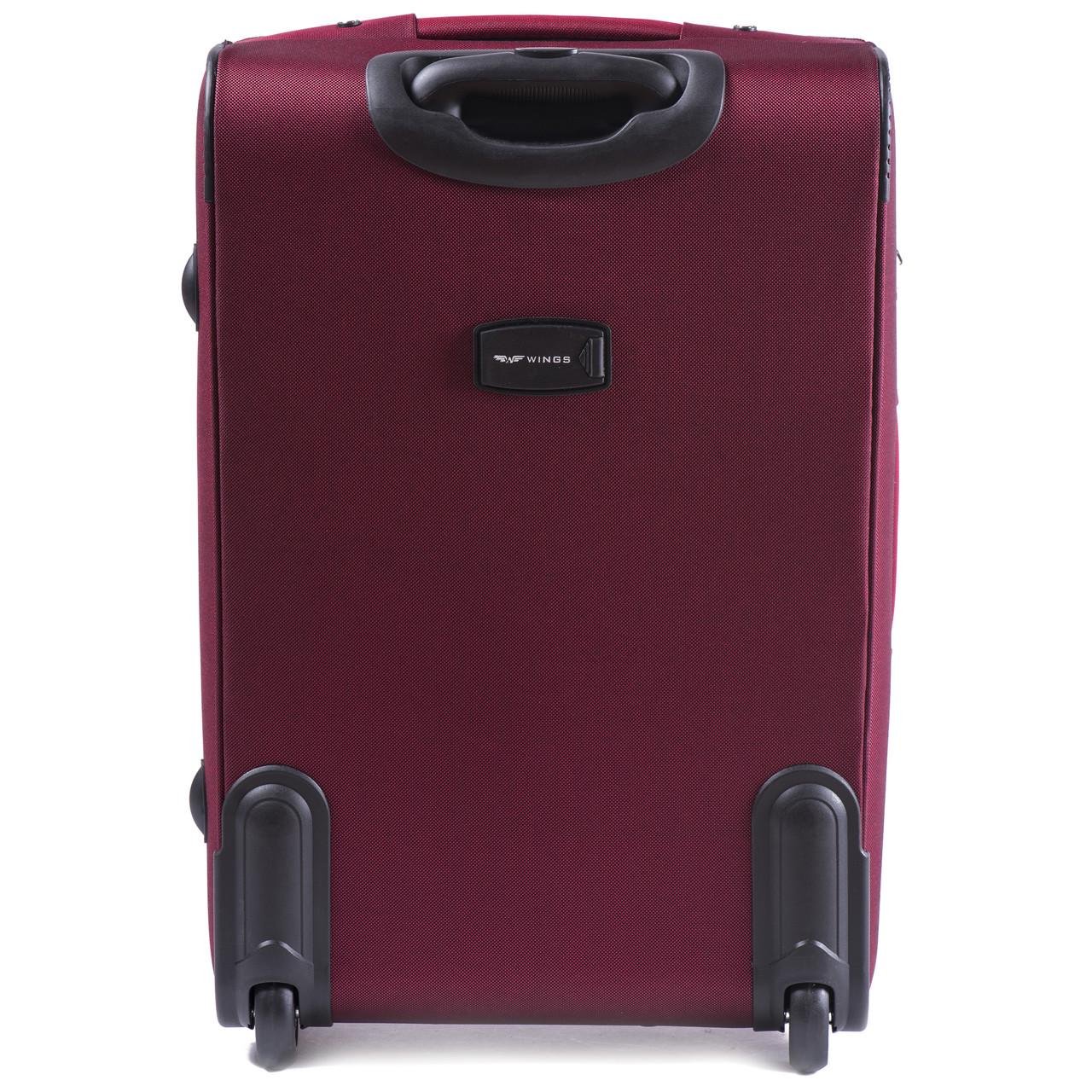 Валіза Wings 6802 середня 64х43х27 см 60 л тканинна на 2 колесах Темно-червоний