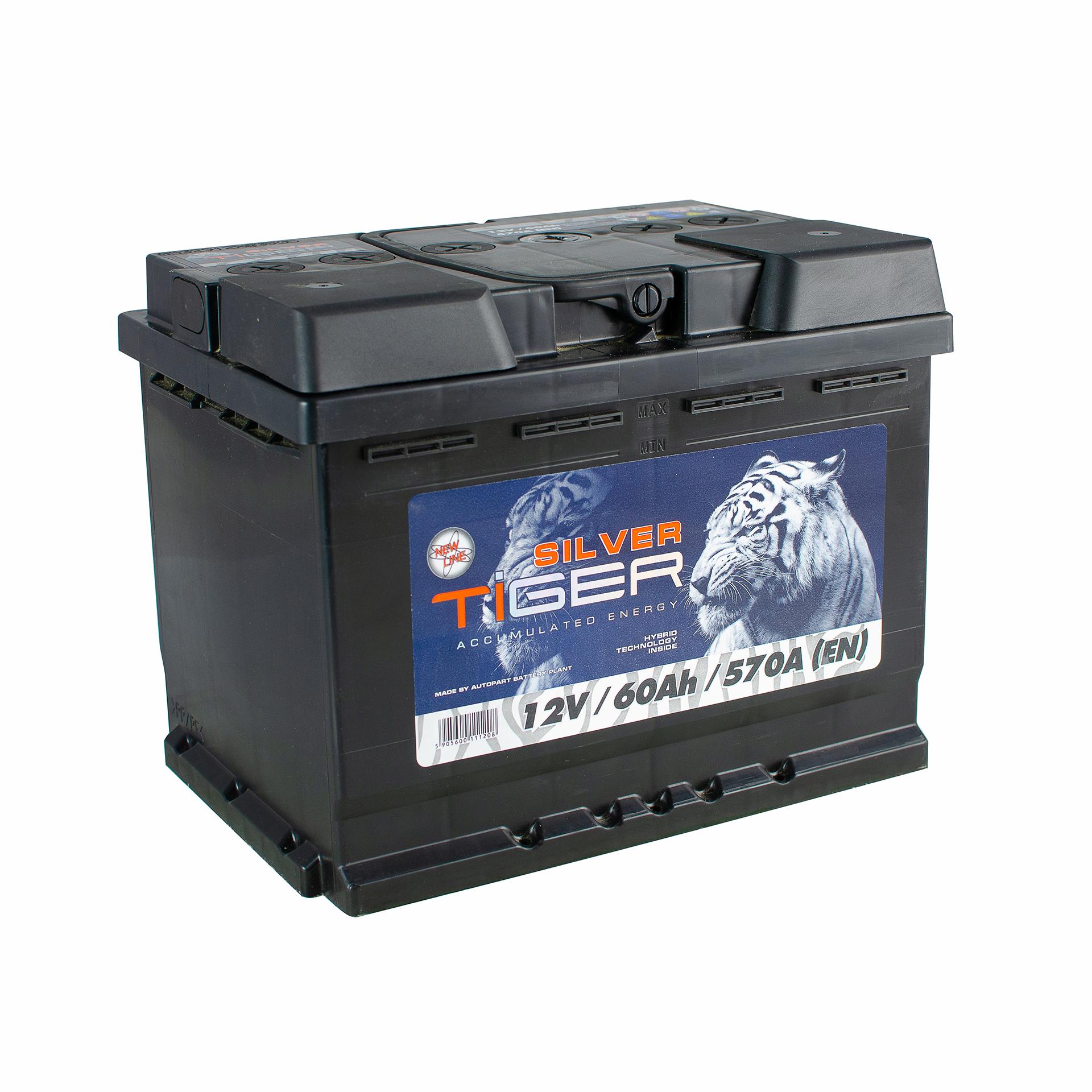 Аккумулятор Tiger Silver 60 Ah/12V 1 плюс слева