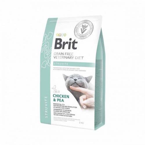 Корм для кошек сухой Brit Veterinary Diet Cat Grain Struvite при струвитном типе МКБ 2 кг (9357) - фото 1