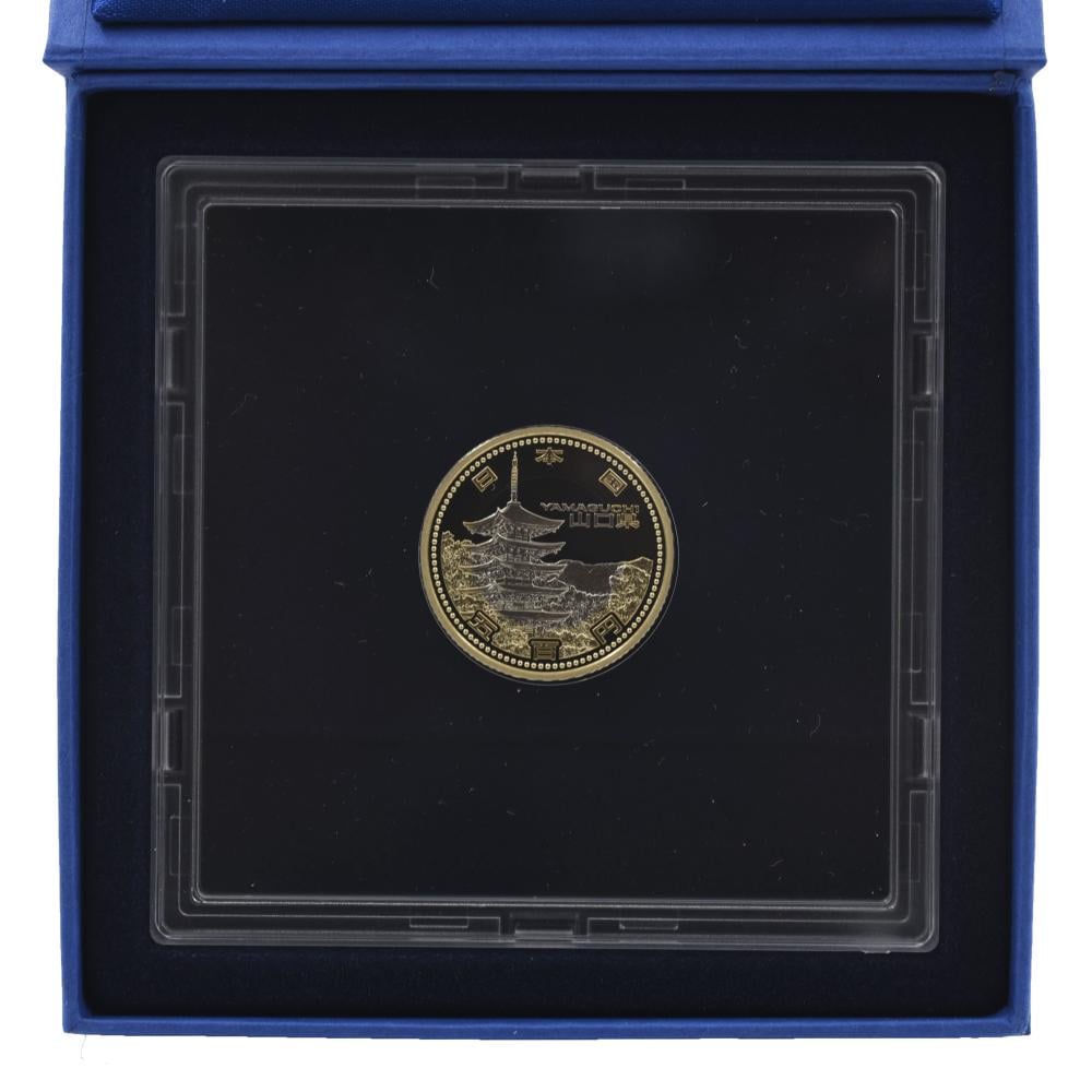 Коллекционная монета Япония 500 иен 2015 биметалл Proof Префектуры Ямагути в сувенирной упаковке (М21370)