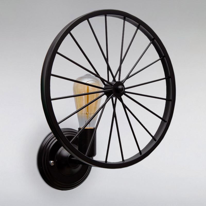 Бра настенное колесо Light House LS-15709-1 BK на одну лампу Черный