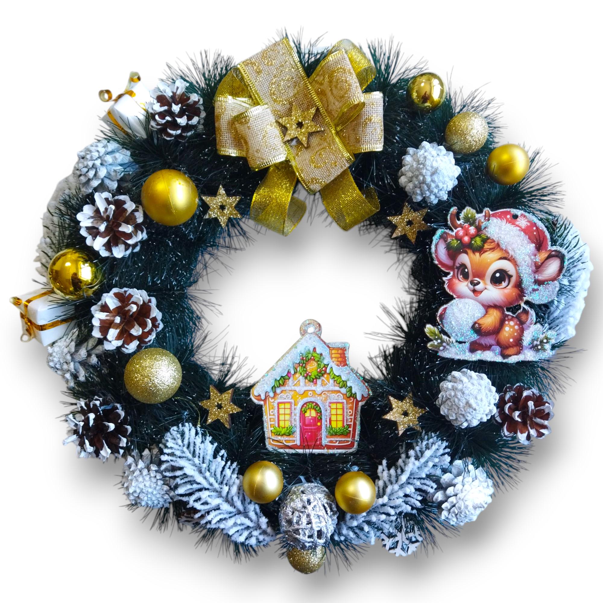 Вінок новорічний New Year's Eve 40 см Різнокольоровий (HC19)