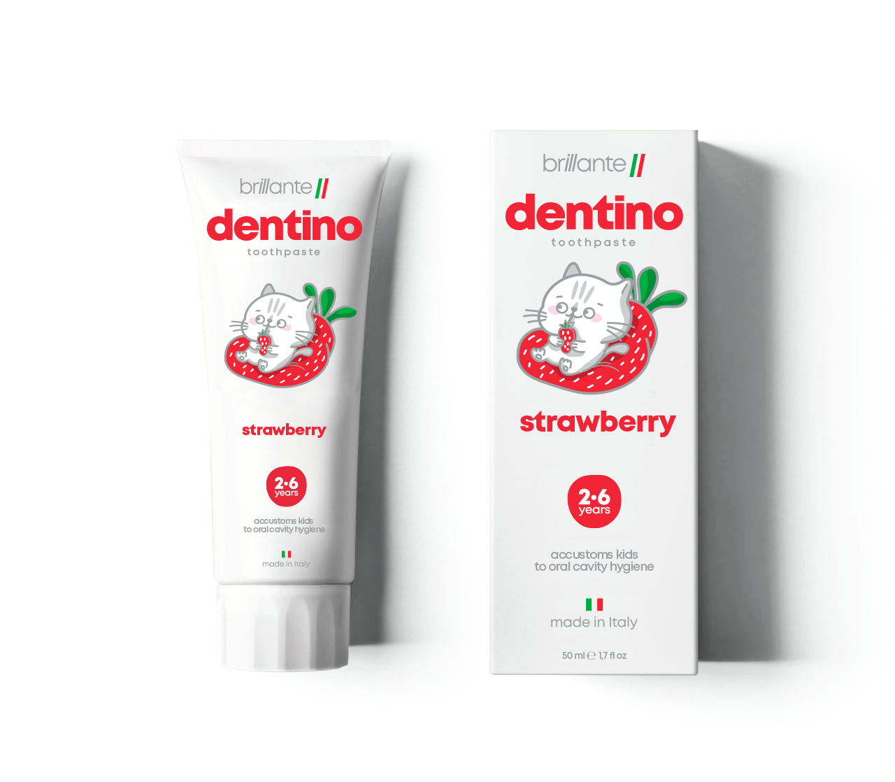 Зубна паста-гель Dentino Strawberry Kids для 2-6 років 50 мл