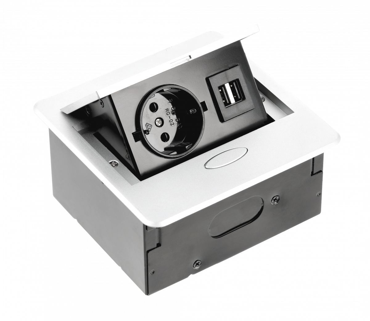 Подовжувач одномісний вбудований GTV AVARO Schuko 1,5 м Білий (27848288)