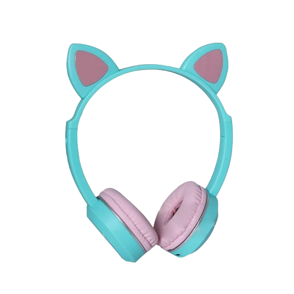 Навушники бездротові Bluetooth TUCCI K24 LED Котячі вушка Блакитний