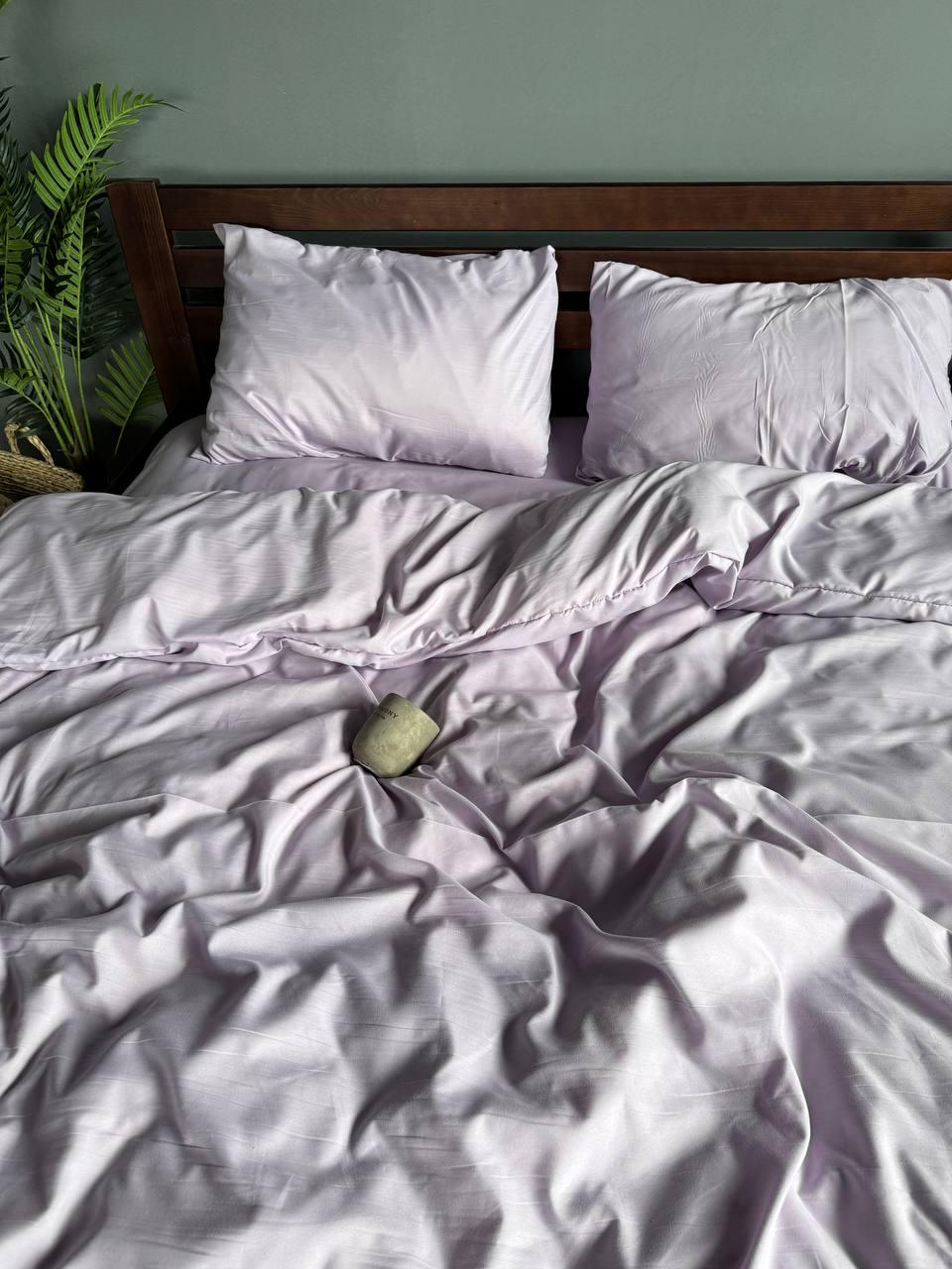 Комплект постільної білизни однотонний полісатин двоспальний Лавандовий (00983) - фото 5