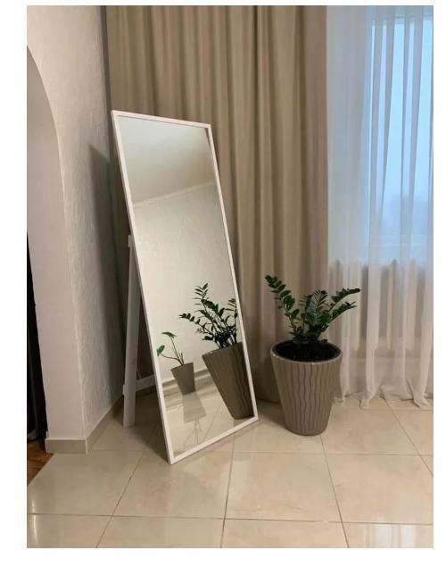 Напольное зеркало 2290 в полный рост в тонкой раме на ножке 1800х700 мм Белый (29371062)