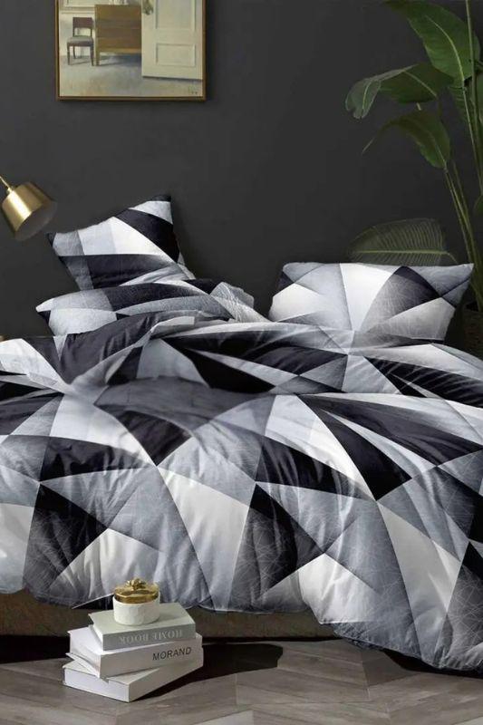 Комплект постільної білизни Носи своє з поліестеру євро 200х220 см Антрацит (23678)