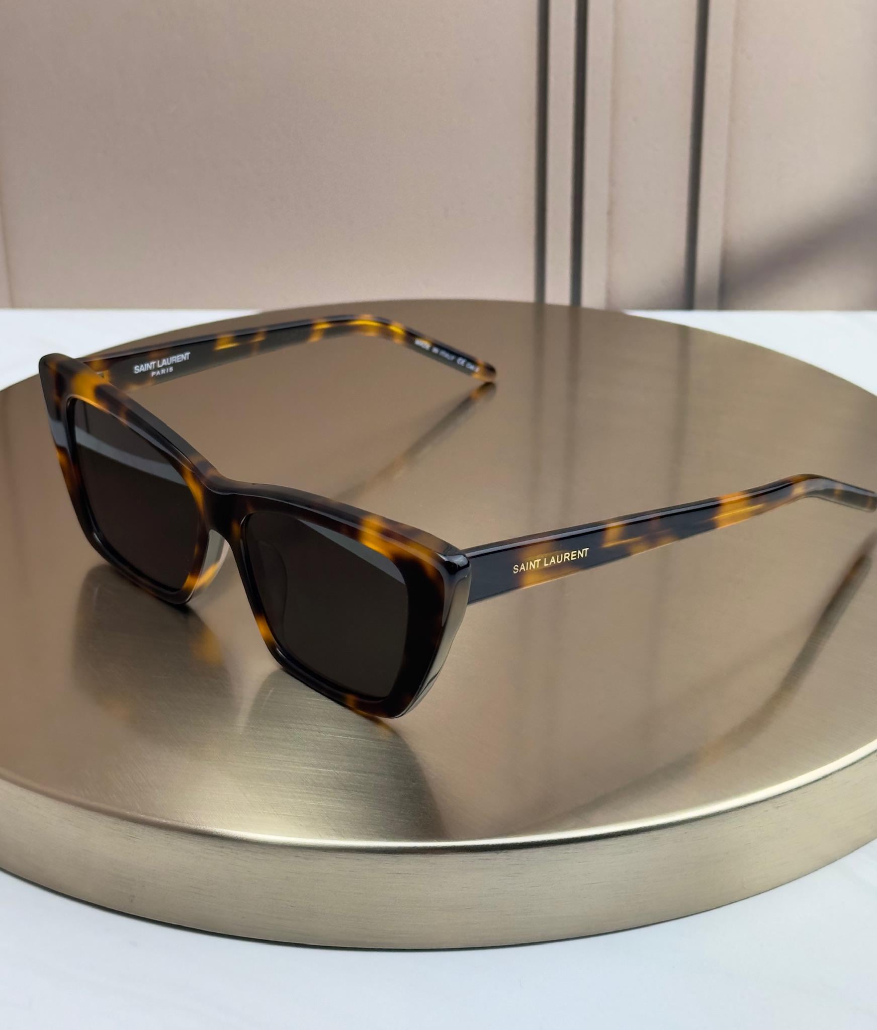 Солнцезащитные очки Saint Laurent SL 276 Mica Кошачий глаз ацетатные темная линза женские Светло-черепаховый Солнцезащитные очки Saint Laurent SL 276 Mica Кошачий глаз ацетатные темная линза женские Светло-черепаховый