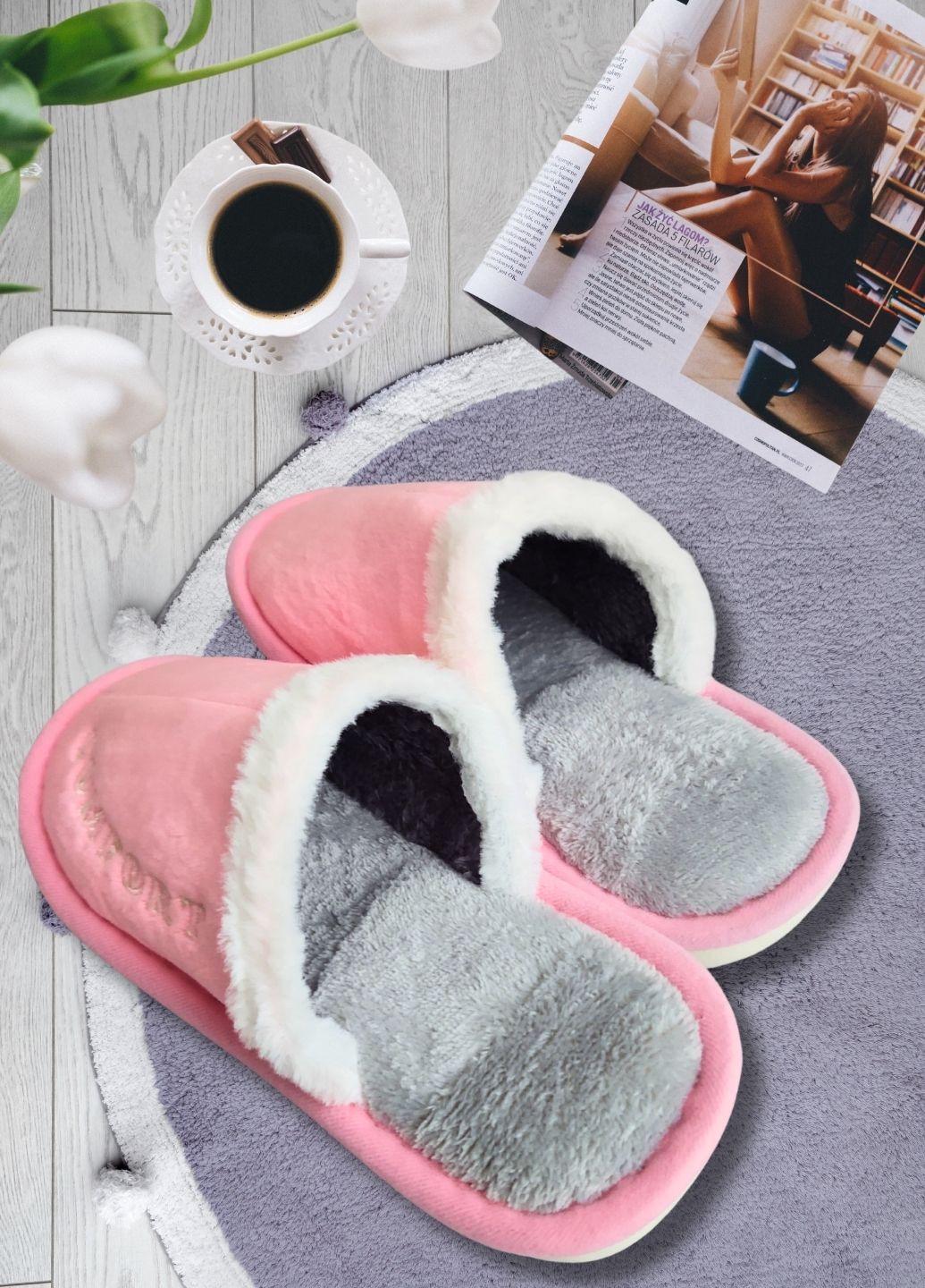 Тапочки теплые Classic Slipper р. 36 23 см Розовый (7232) - фото 2