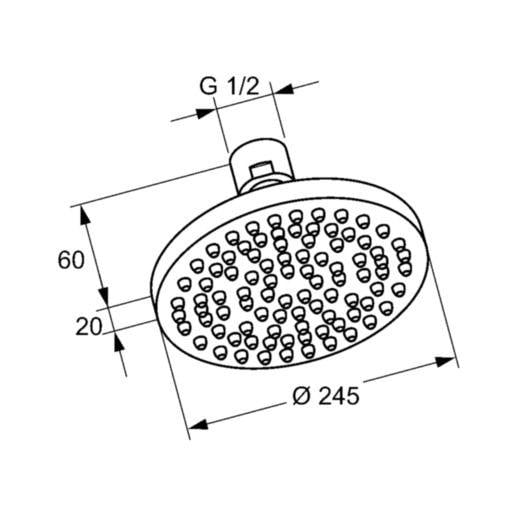 Лейка для верхнего душа Kludi A-QA 6651105-00 245 мм Хром (179757) - фото 3