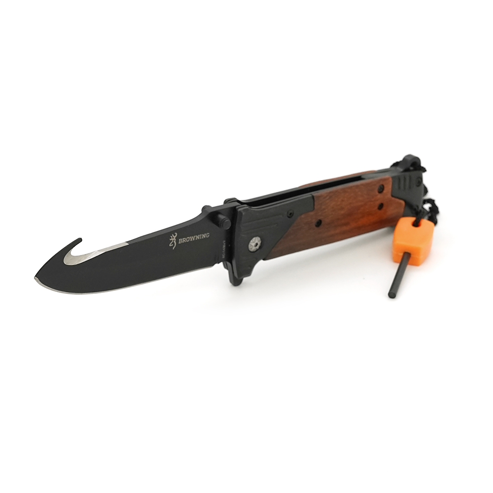 Нож складной Browning DA311 с комбинированной ручкой из стали и дерева (YUT_V10485)