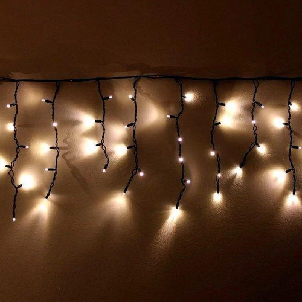 Гирлянда уличная Бахрома LED 160 Flash Теплый Белый, черный провод 1-163, 1-76