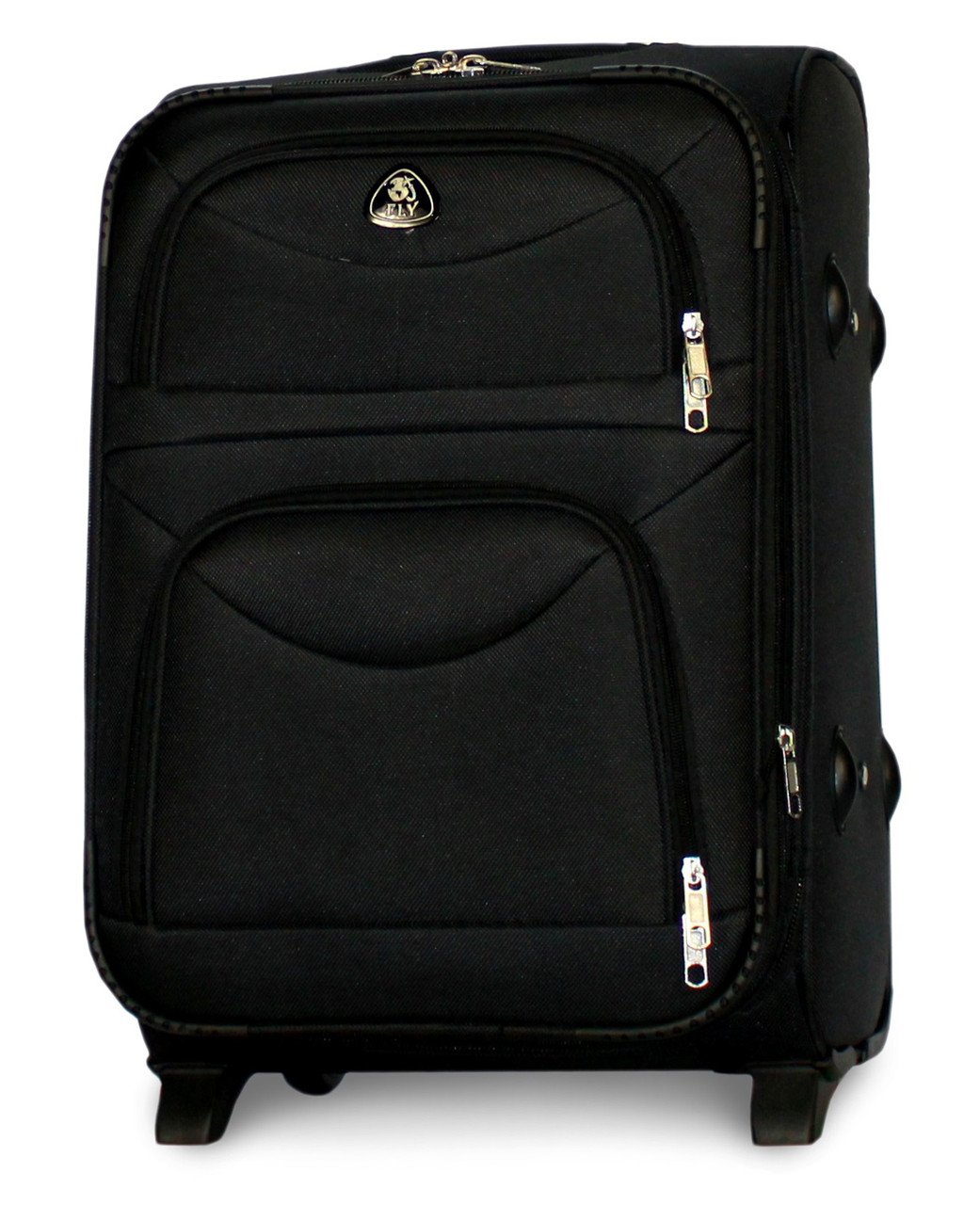 Валіза ручна поклажа Fly 6802 мала на 2 колесах 54х35х22 см Чорний