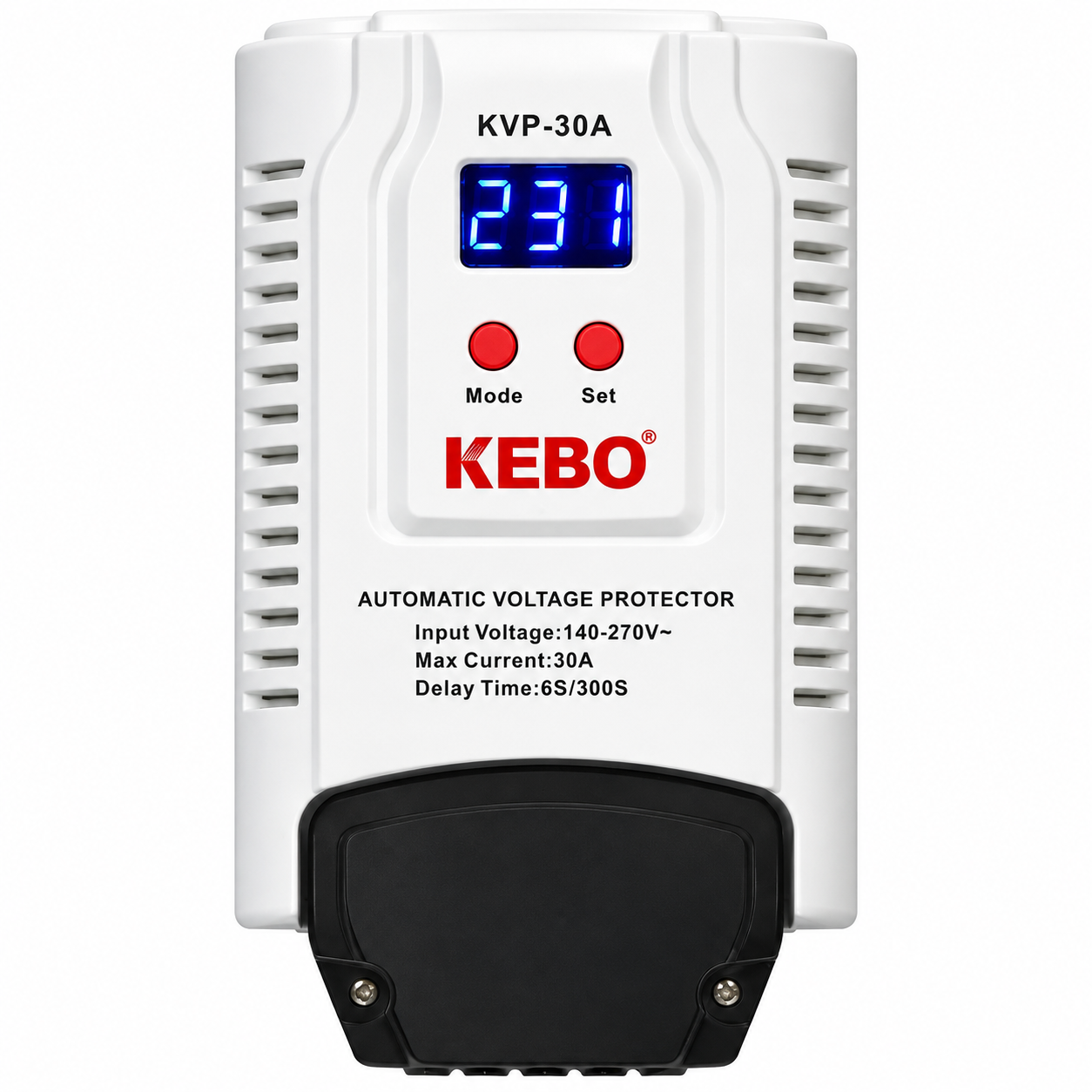Реле напряжения KEBO KVP-30A 2-30A 140-280V на DIN-рейку Белый (38473521)
