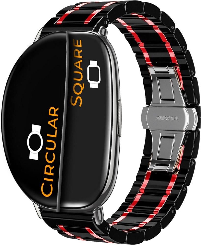 Ремінець керамічний Ceramo для ZEPP E Square/Circular Black/Red (28745-44)